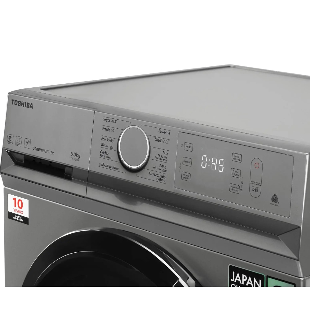 Masina de spalat rufe Toshiba TW-BL70A2PL(SS), Wi-Fi, Steam Wash, Ultra Fine Bubble, Display, Clasa B, 1200 rpm, 6 kg, Silver