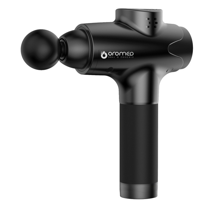 ORO-GUN PRO masszázspisztoly, 6 cserélhető fej, 12V, 20W, fekete