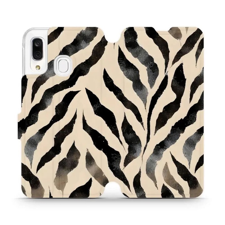 Husa flip pentru telefon Samsung Galaxy A40, Mobiwear, material din piele ecologica, cu suport integrat