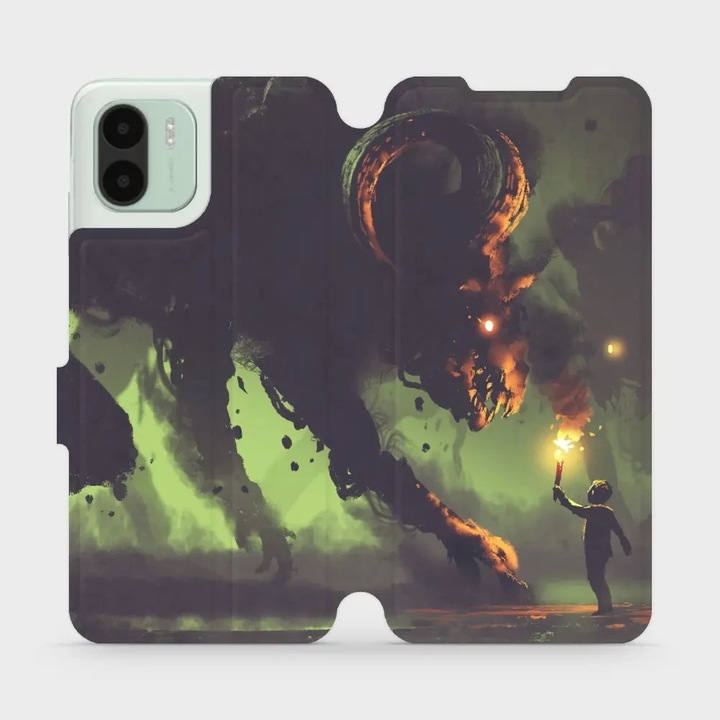 Husa flip Mobiwear pentru Xiaomi Redmi A2, design multicolor, rezistent la socuri si zgarieturi