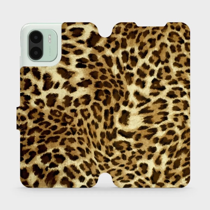 Husa flip Mobiwear pentru Xiaomi Redmi A2, design cu pisici, rezistenta la socuri si zgarieturi, multicolor