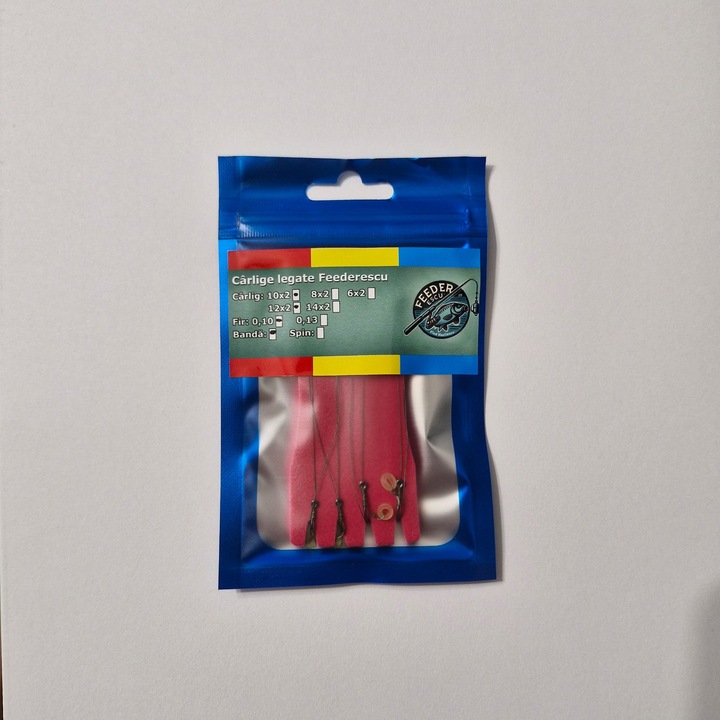 Feederescu m12 és m10 kötött horgok horgászszalaggal