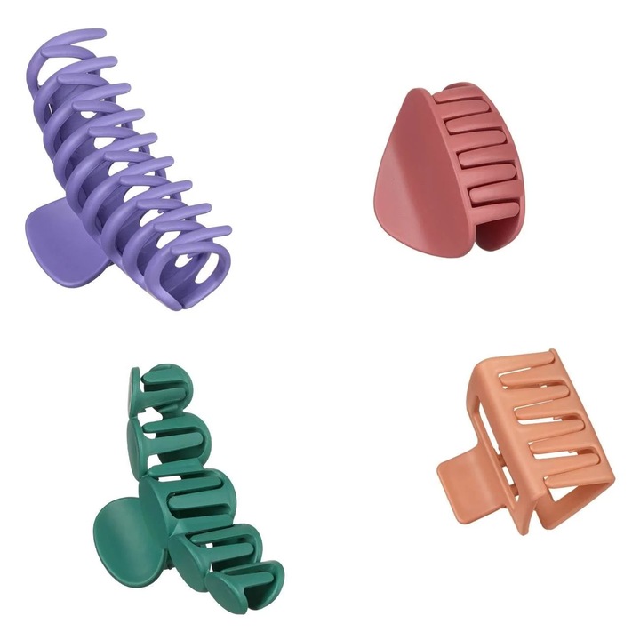Clame par dama, Diferite Modele, Multicolor, 4 bucati, Plastic