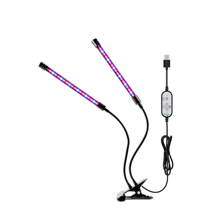 Lampi de crestere cu spectru complet, Enforose, iluminare multidirectionala, gooseneck flexibil, 30W, 80LED-uri