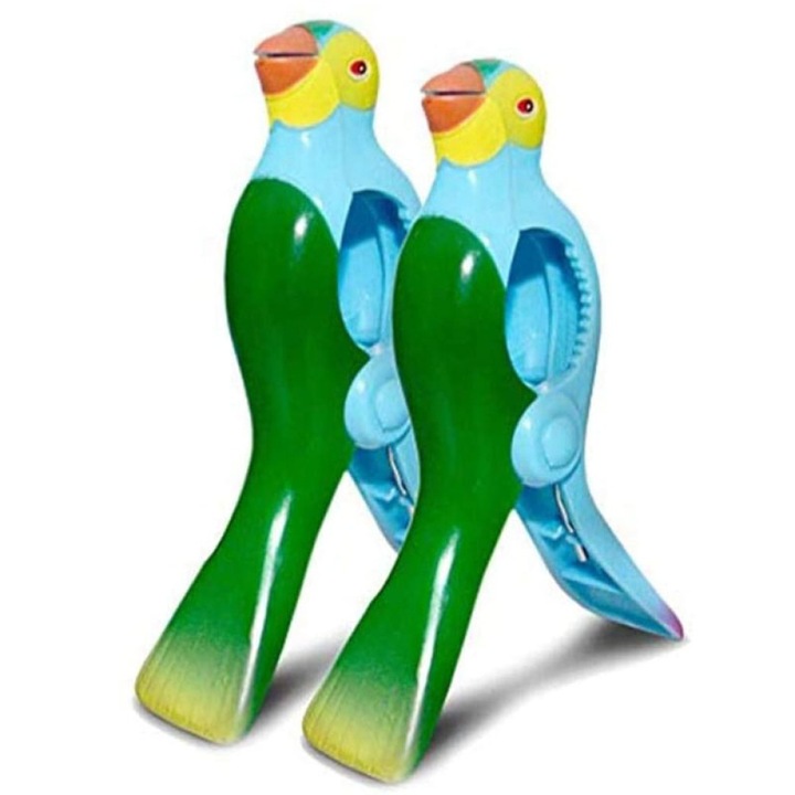 Clips pentru prosoape de plaja Enforose, forma de papagal, culori stralucitoare, prindere puternica, set de accesorii pentru adulti
