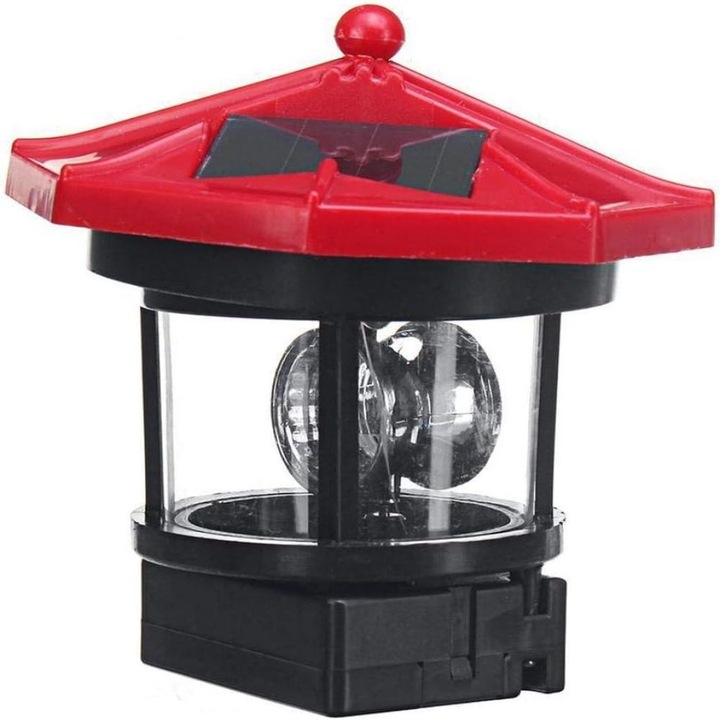 Set 2 faruri solare rotative 360°, design mediteranean, impermeabil IP44, iluminare LED cu incarcare rapida