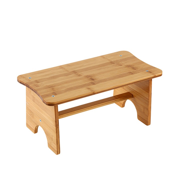 Scaun de toaleta, AMRINUGL, bambus antiderapant, capacitate mare, multifunctional, maro