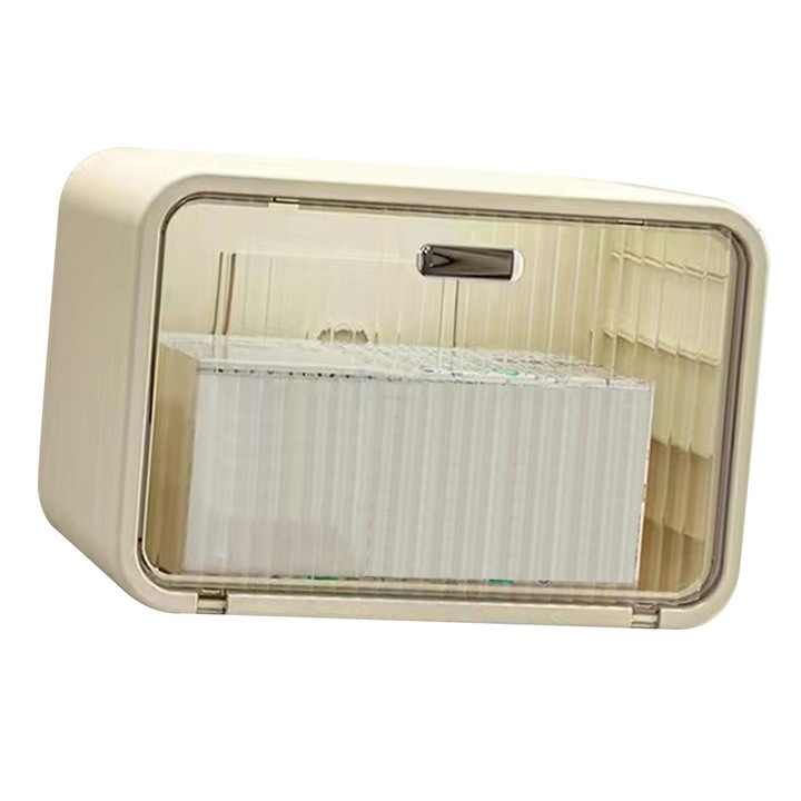 AMRINUGL evőeszköztartó, falra szerelhető, átlátszó kivitel, vízálló, 2 az 1-ben, fehér