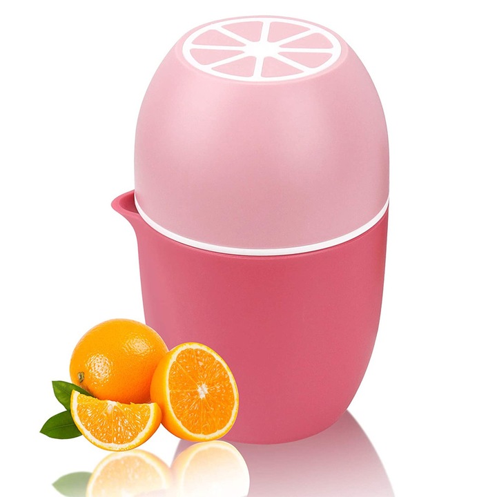 Citrusprés Citrom alakú egyedi citrusprés Kézi facsaró két préselési lehetőséggel különböző gyümölcsökhöz (rózsaszín)