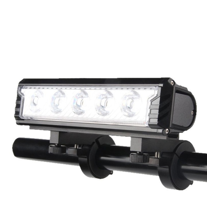 Far Bicicleta LED- Ultra-Luminos, Reincarcabil USB, Power Bank 6600 mAh, 2800 Lumeni, 5 Moduri, Rezistent la Apa, Durata de viata a bateriei 5-12 ore, afisaj de putere, Ideal pentru Ciclism Urban si Aventuri Off-Road, YQLAFT, Negru