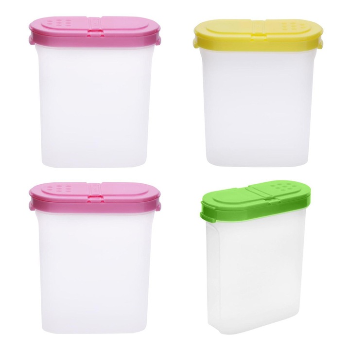 Set suporturi pentru condimente AMRINUGL, plastic transparent, rezistent, usor, 4 bucati