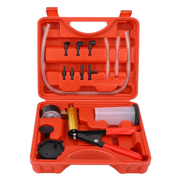 Kit de Aerisire a Franelor cu Manometru, Pompa de Vid Manuala, Accesorii Complete, Portabil