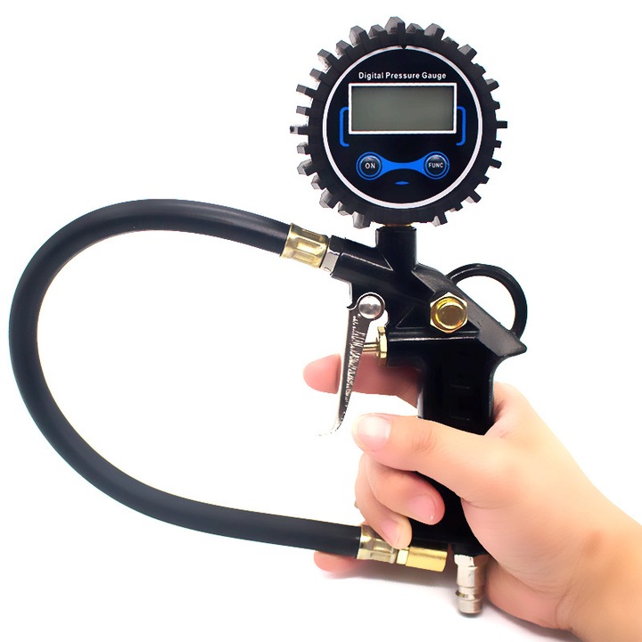 Compresor auto, manometru digital, 200 PSI, furtun de 35cm