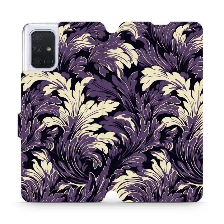 Husa flip pentru telefon Samsung Galaxy A71, Mobiwear, flori, material ecologic