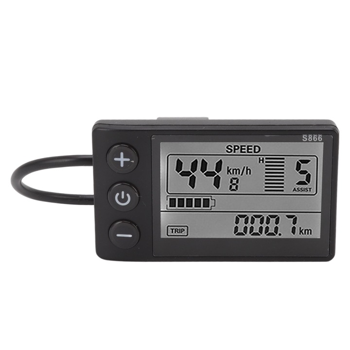 Enforose elektromos kerékpár sebességmérő, LCD kijelző, ABS anyag, vízálló, 24V-48V, vezetékes