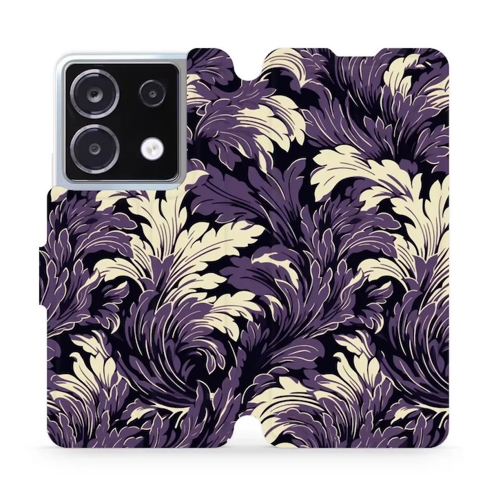 Калъф флип Mobiwear за Xiaomi Redmi Note 13 Pro 5G / Poco X6 5G, дизайн цветя, многоцветен, екологичен материал