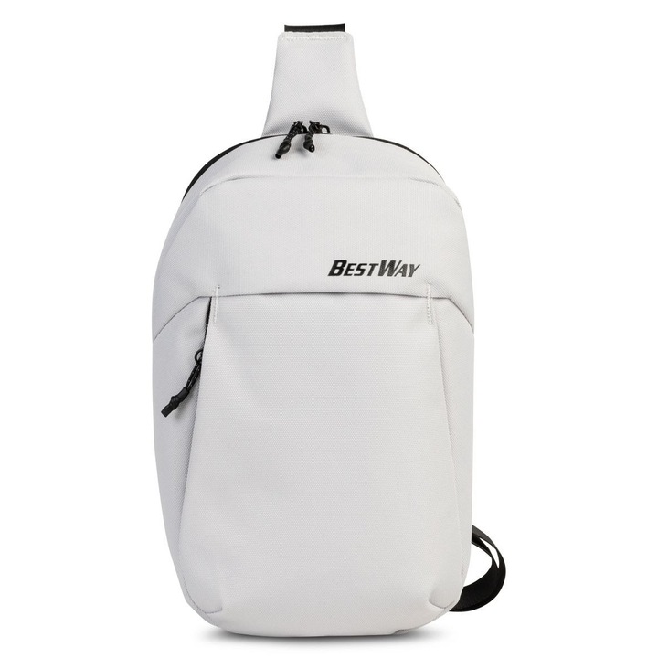 Válltáska Bestway Sling, 29x17x10 cm, 900D poliészter, világosszürke