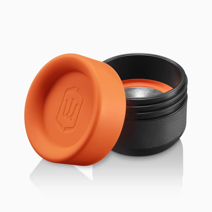 Комплект 2 бр адаптери за еспресо машина Wacaco Minipresso GR2, 12 г, Защитно калъфче, Черен/Оранжев