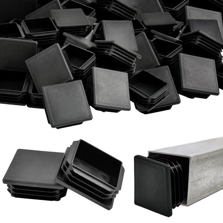 Set 50 Matrita Capace Stalpi Gard, SINBINTA, 45x45mm, Uzura anti-alunecare, Nu usor de deformat, Design cu mai multe straturi, Usor de instalat, Utilizat in industria de mobila, masini, constructii, Plastic, Negru