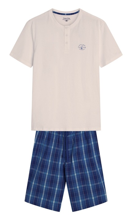 Мъжка пижама Dock Henderson бяла, синя, Син