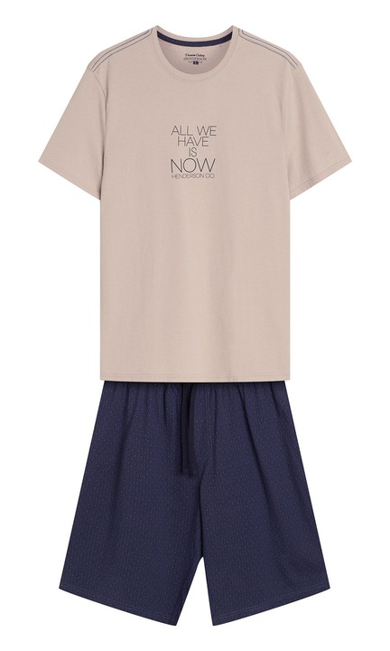 Férfi pizsama Dreamer Henderson bézs, tengerészkék XXL