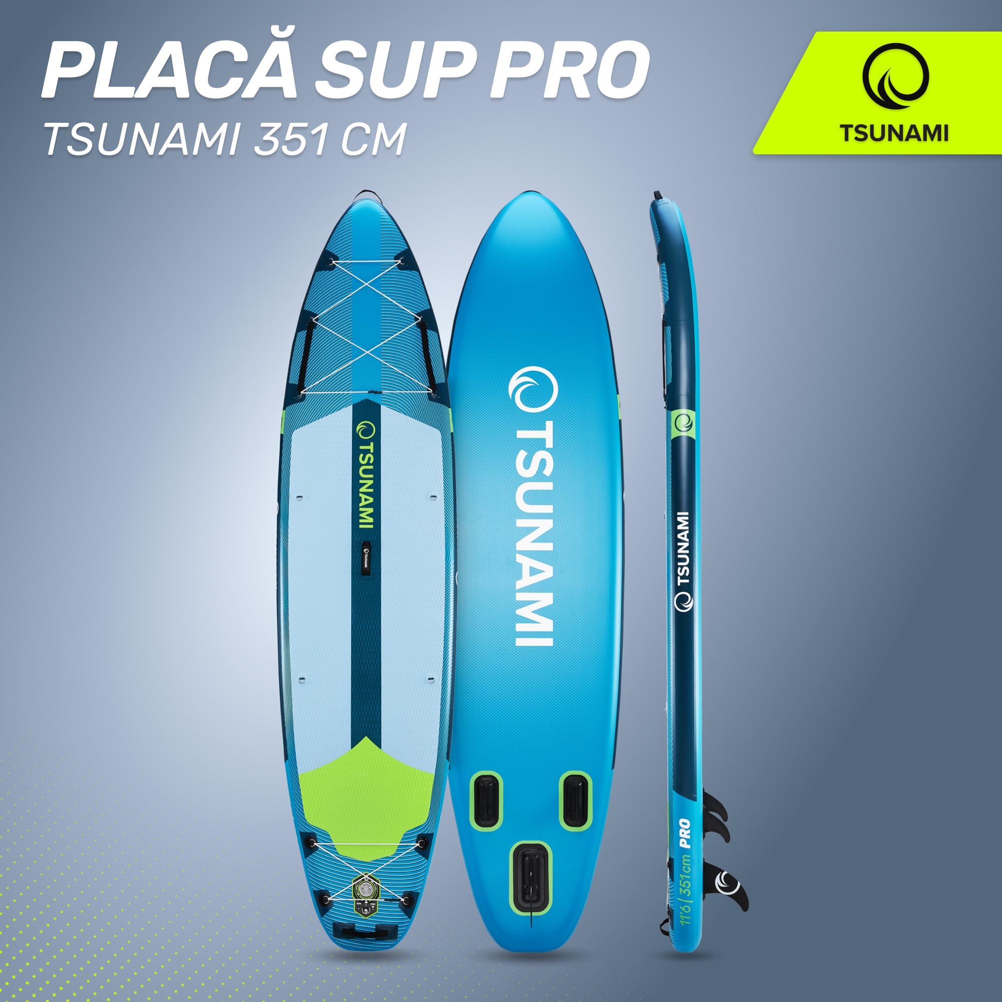 Надуваем Stand Up PaddleBoard, TSUNAMI, SUP PRO, T15, 351*81*15 см, 13 ...
