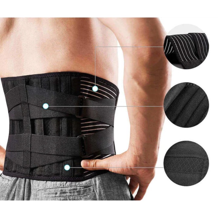Better Posture Pro háttámasztó öv Deréktáji öv, Dicollas ®. Méret derék L fekete, uniszex