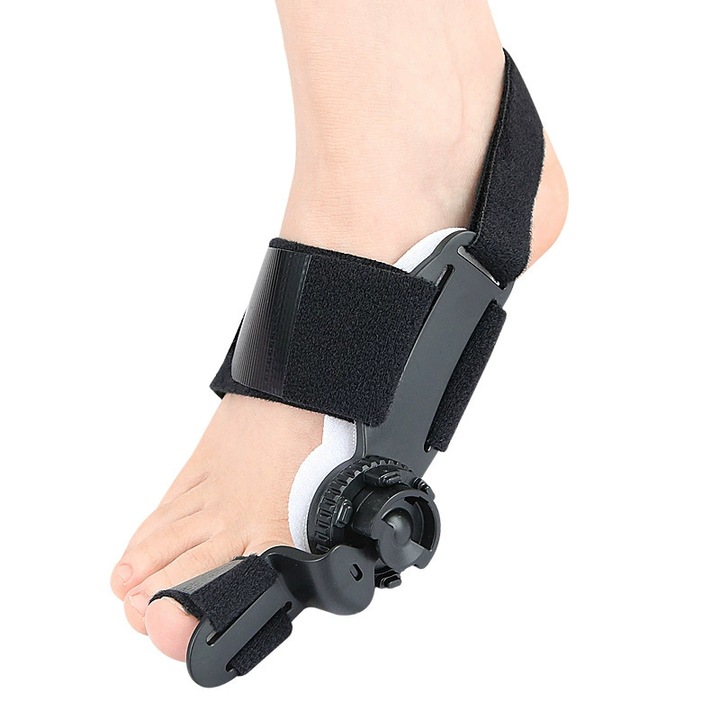 Nappali és éjszakai bütyök korrigáló sín, Dicollas®.hallux valgus, állítható sín, csúszásgátló pánt és gomb, férfiaknak és nőknek egyaránt alkalmas, fekete