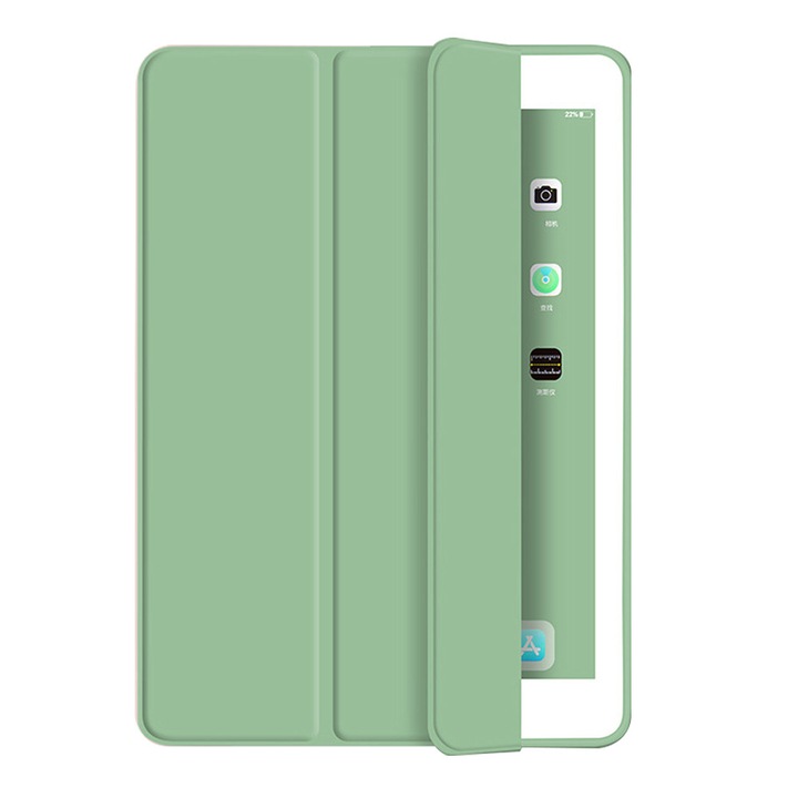 iPad Air4/5 (10,9 hüvelykes) kompatibilis védőtok ceruzatartóval, puha TPU hátlappal