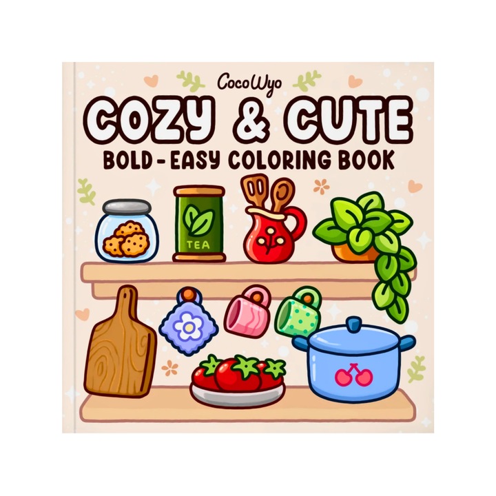 Carte de Colorat, Cozy & Cute, Coperta Cartonata, Desene Animale Haioase, pentru Copii