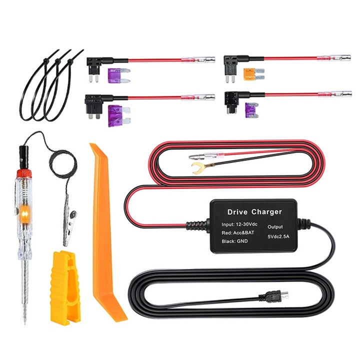 Autós töltő 12V-24V - 5V, 12,5W, univerzális