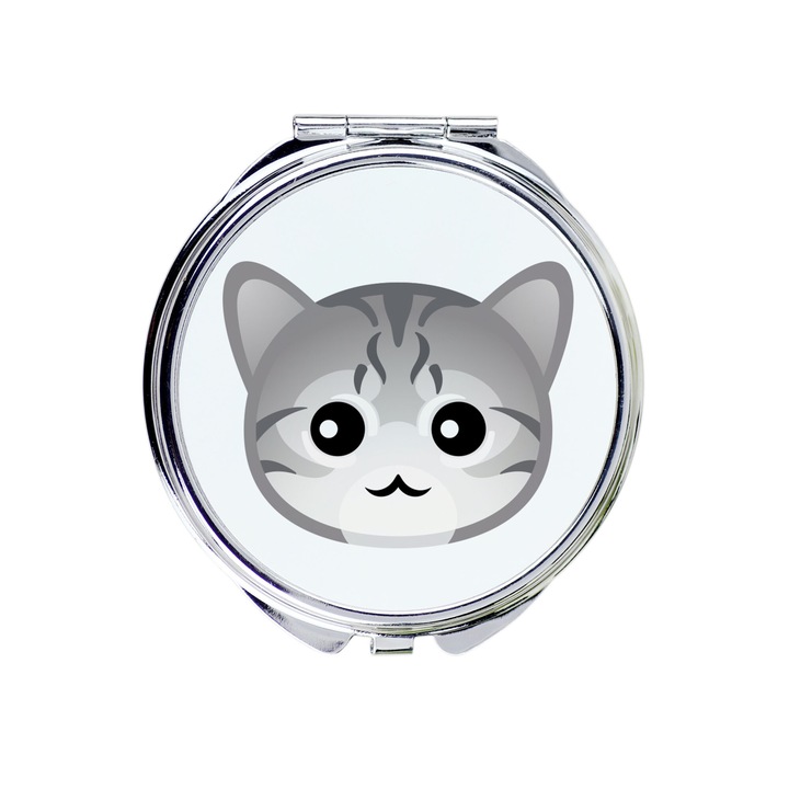 Козметично огледало комплект, Art-Dog, модел котка, 5,5см, модерен дизайн, многоцветен