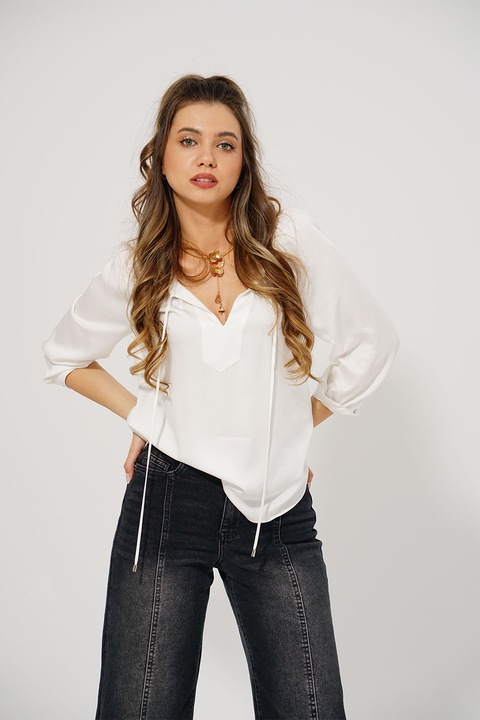Hermosa, Bluza cu maneci raglan Elia, Alb