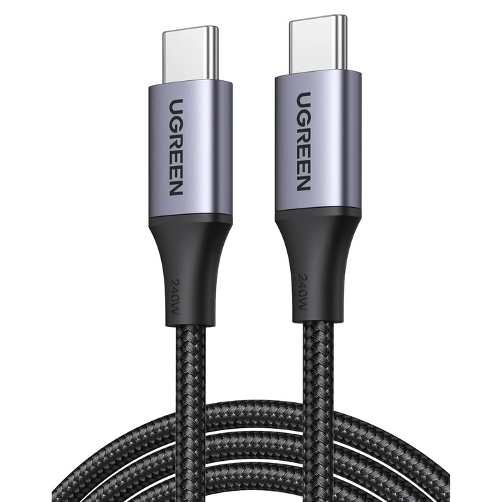Кабел UGREEN USB-C към USB-C 240W Super Fast Power Delivery, 1m, черен
