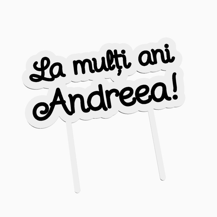 Топер за торта за рожден ден, с надпис Честит рожден ден Andreea