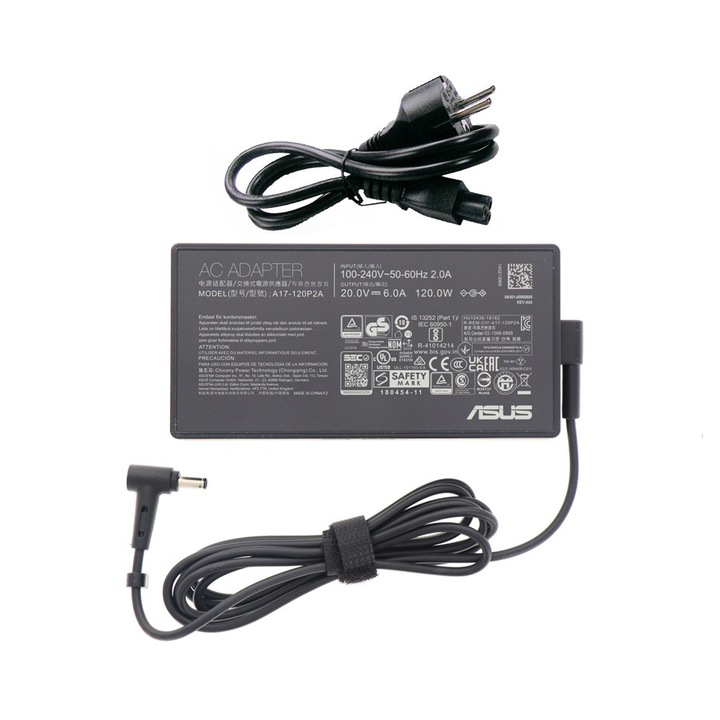 Asus eredeti töltő 20V 6A 120W, csatlakozó 4.5x3.0mm, modellek PA-1121-28U4, ADP-120RH B, ADP-120VH BB, A17-120P2A, 0A001-00061000, 0A001-00860100, 0A001-00860600
