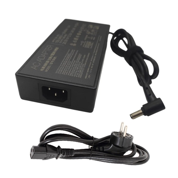 Laptop töltő Asus 20V 9A 180W, csatlakozó 6x3.7mm, kompatibilis, modellek ADP-180TB H K, 0A001-00263300, 0A001-00263400, FA706, FX506, FX516, FX517, FX566, FX706, FX766, GA401, GA502, GA503, GA532, GU502, GU603, UX8402, W700, W730, Prémium