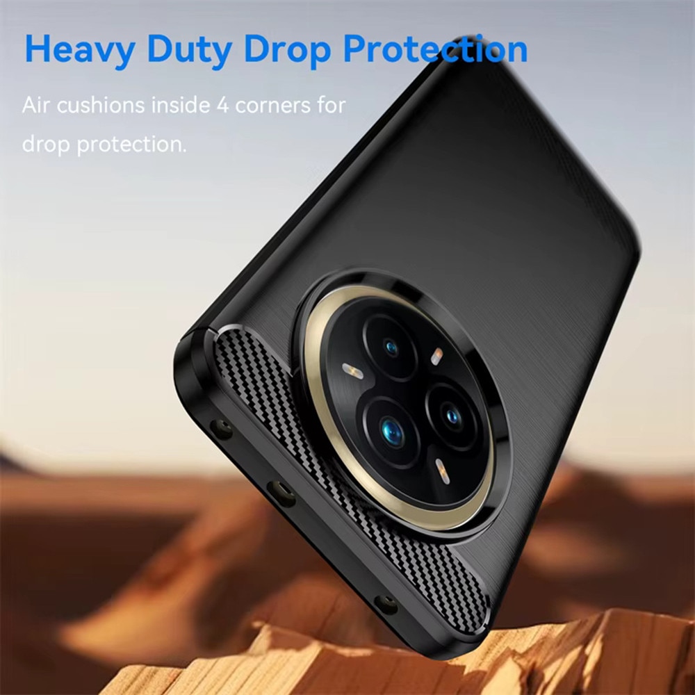 Husa pentru Realme 14 Pro+ - Techsuit Carbon Silicone - Black