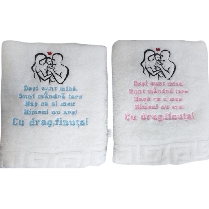 Set 2 prosoape brodate cadou pentru nasi de la finuta