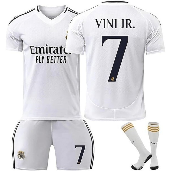 Детски футболен екип Ronyes, 7-8 години, 120-130 см, № 7, бял