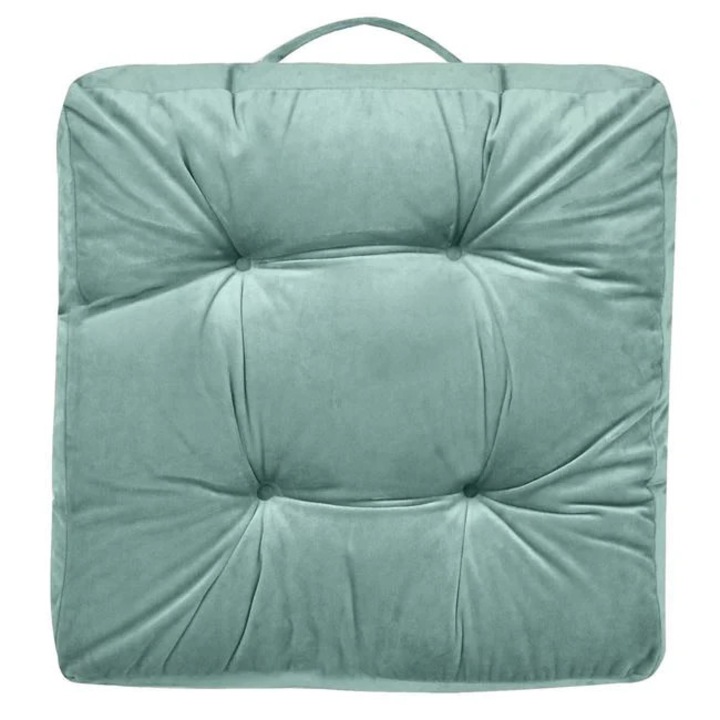 Perna catifelata pentru podea, dimensiune 42x42 cm, doua fete, Verde