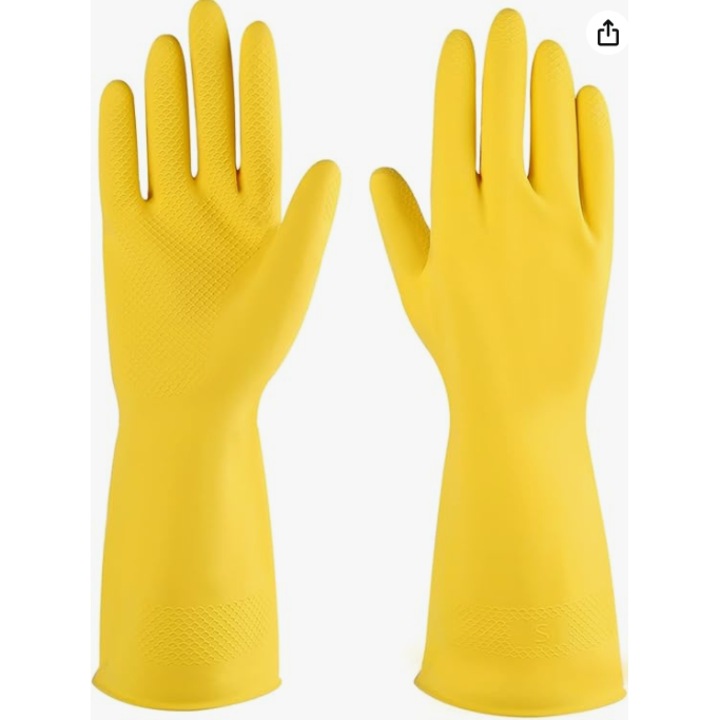 Konyhai kesztyű, vastag, sárga, S