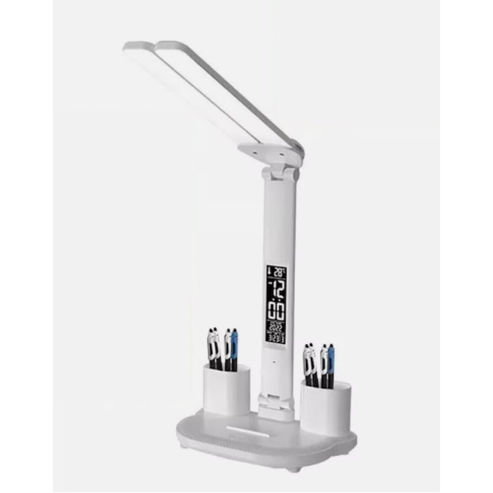 Мултифункционална нощна лампа с RGB основа, регулируем дизайн, с органайзер за бюро, USB захранване