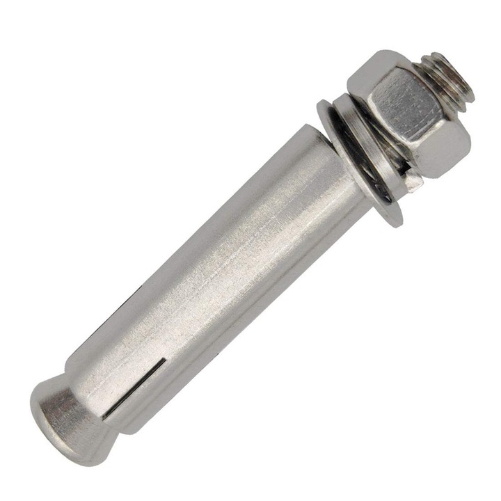 Set de 4 suruburi ancorare perete, Bolt de expansiune, Piulita hexagonala, 304 inox, capacitate mare de incarcare, M8x60mm