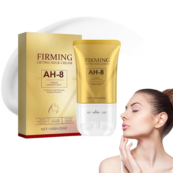 AH-8 Nyakfeszesítő Krém, Megereszkedett Bőrre Body Care Comfort, Nyakroller Krém, Ah-8 Nyakfeszesítő Krém Dupla Görgős Masszázzsal, Hidratáló, Feszesítő és Lifting, Gyorsan Felszívódó (1 db)