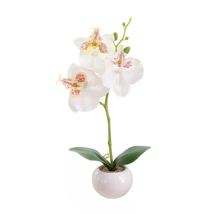 YANYXR műbonsai pillangó orchidea fehér 28x4.5cm