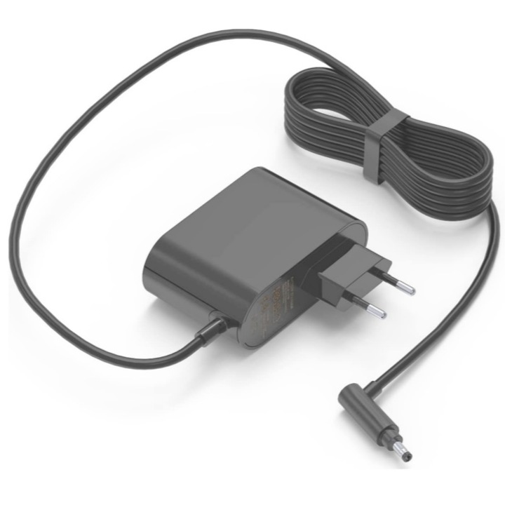 Eredeti Dyson V10-V15 és SV12-SV22 töltő, 30,45 V-os adapter 2,5 A-es gyorskábellel - kompatibilis a Cyclone/Absolute/Animal vezeték nélküli porszívókkal (modellek: SV14, V12, 217160-02, 969350-03), intelligens töltőkészlet túláramvédelemmel