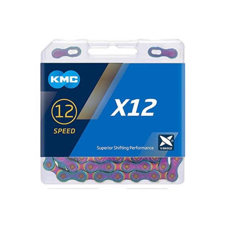 Велосипедна верига KMC X12 Aurora/Blue 12 скорости 126 звена