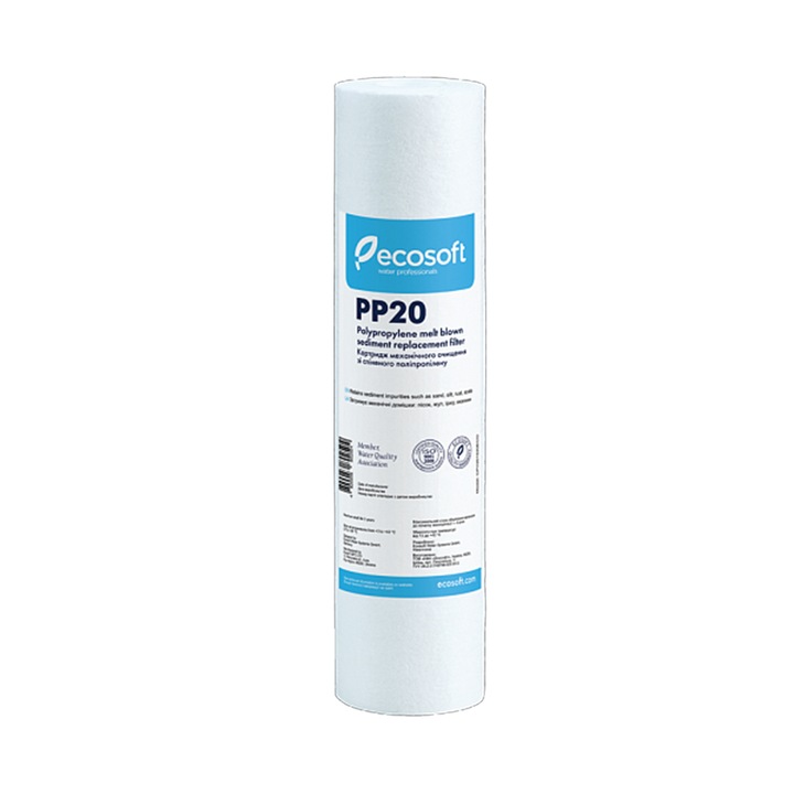 Cartus filtrant polipropilena 10" Ecosoft pentru eliminarea sedimentelor