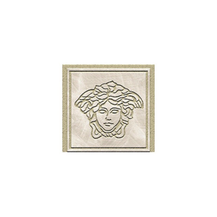 Versace Ceramics díszcsempék, fehér/arany, 9,8x9,8 cm, 4 darab